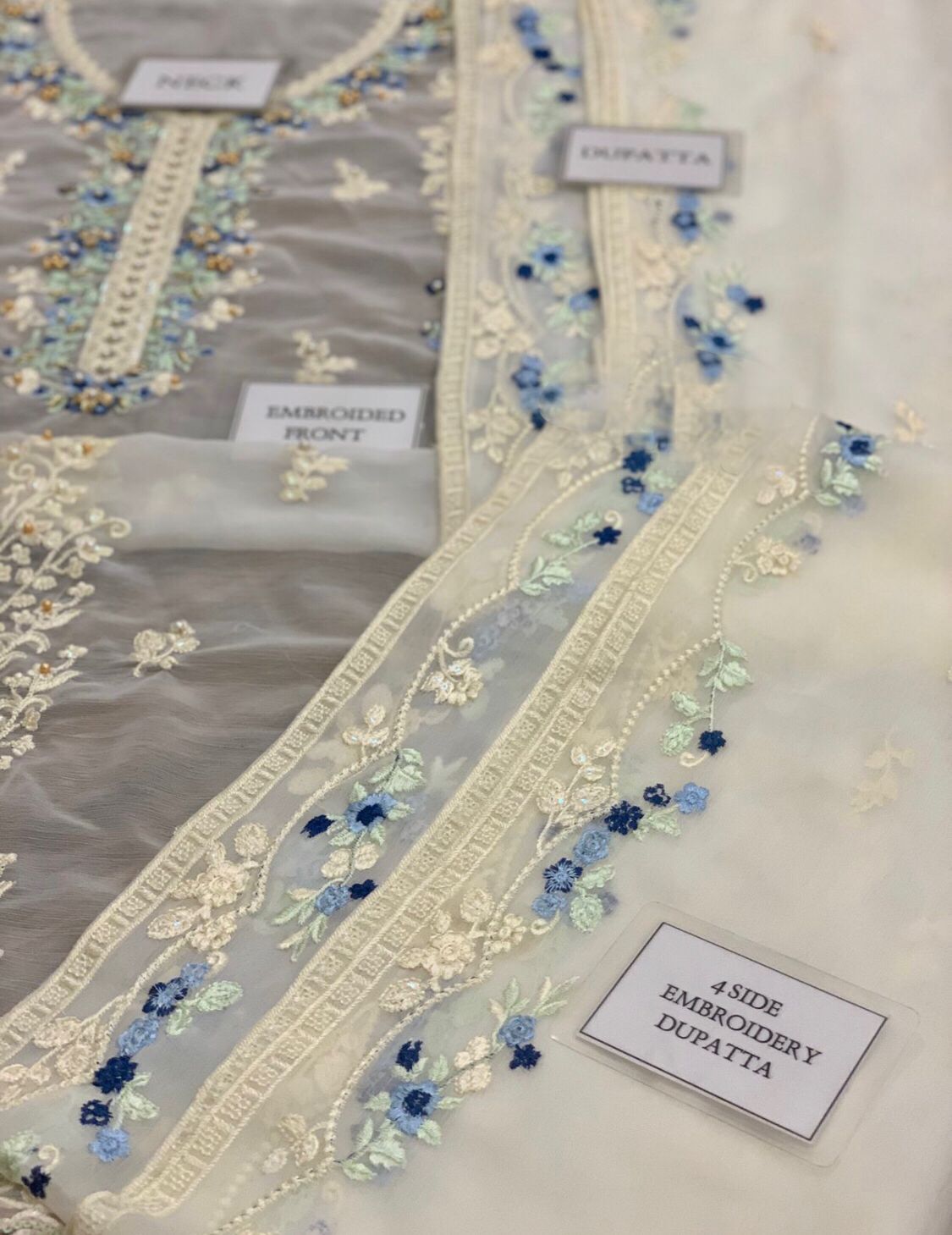 AGHA NOOR Organza Embroidered & Sequence Luxury Unstiched 3pc