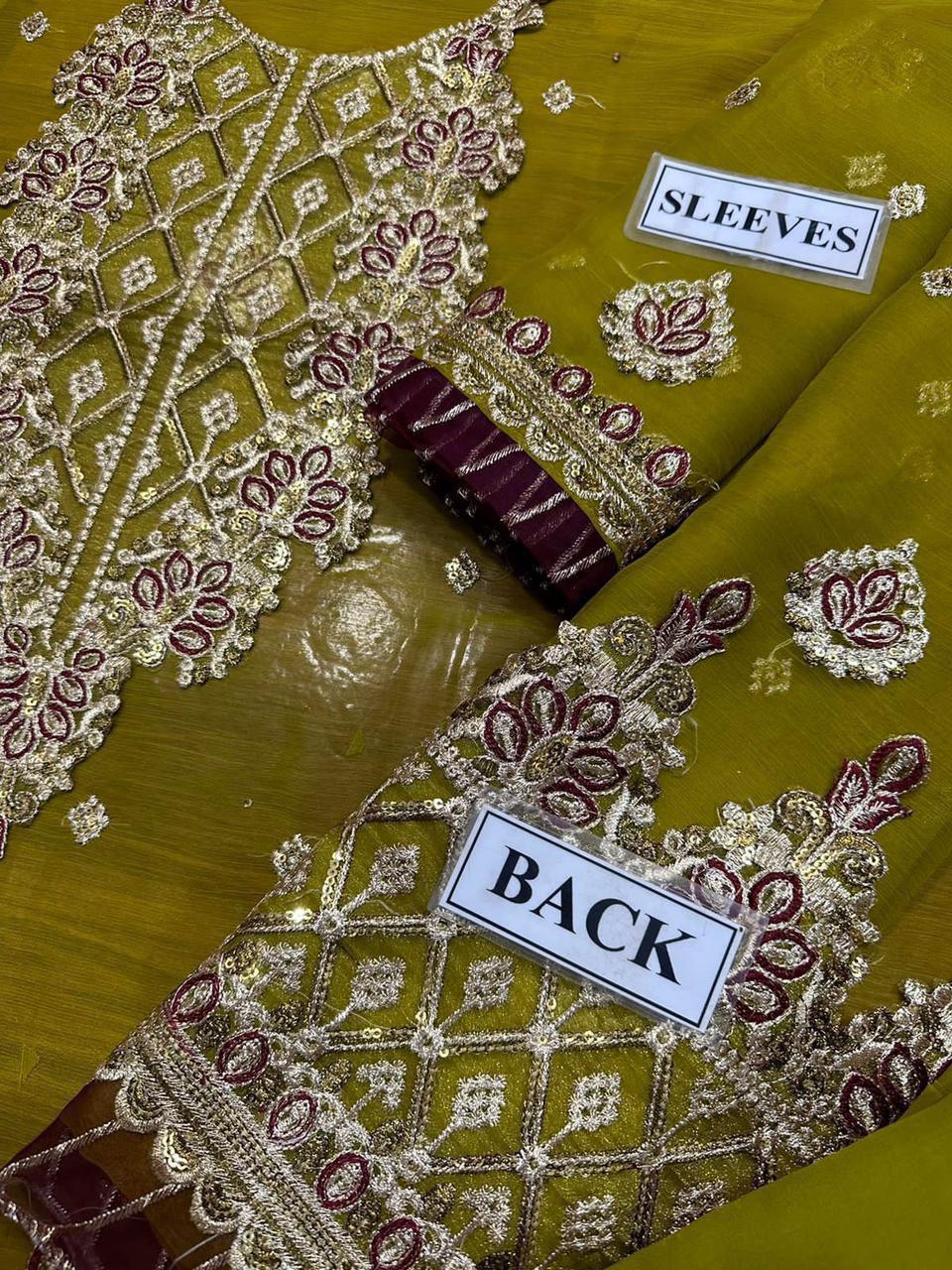 ASIM JOFA Chiffon Embroidered Luxury Unstiched 3pc✓
