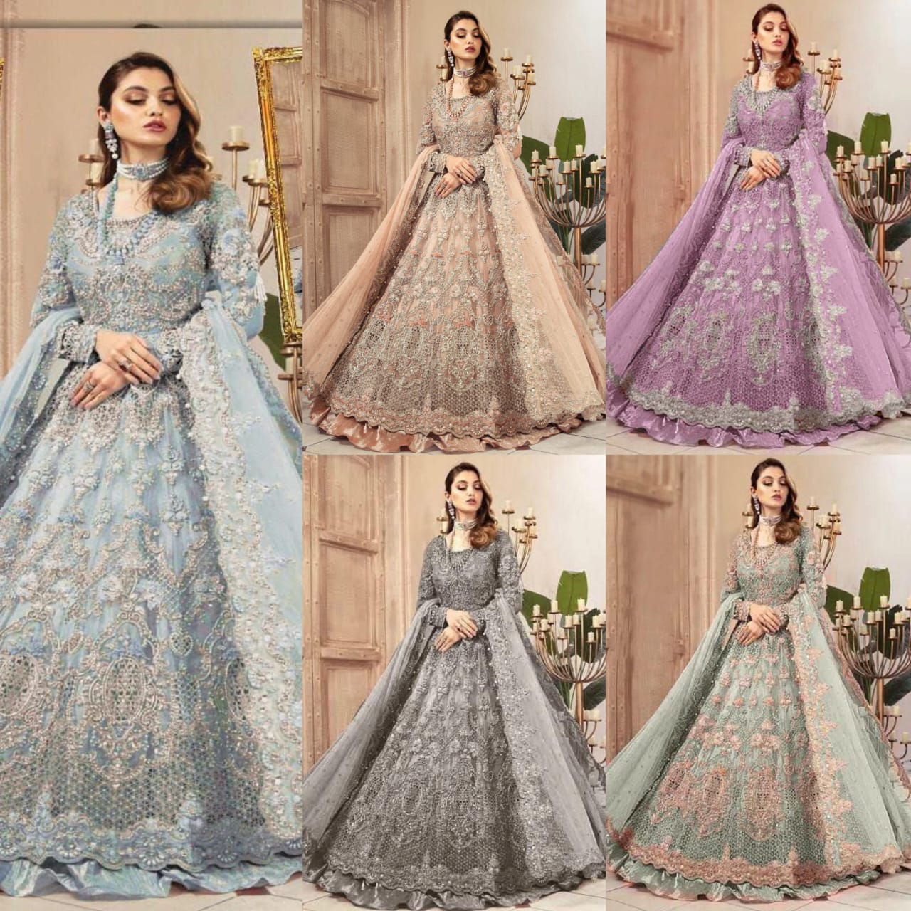 BRAND:MARIA.B net embroidered sequence hand embellished luxury unstitched maxi 3pc✓