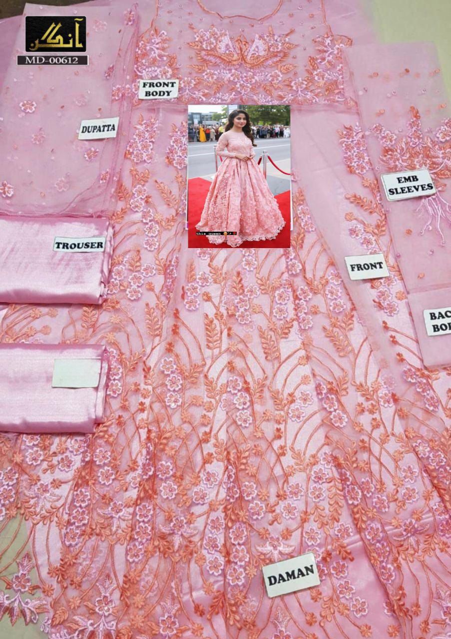 NOMI ANSARI Maxi Net Embroidered Sequence Unstitched 3pc