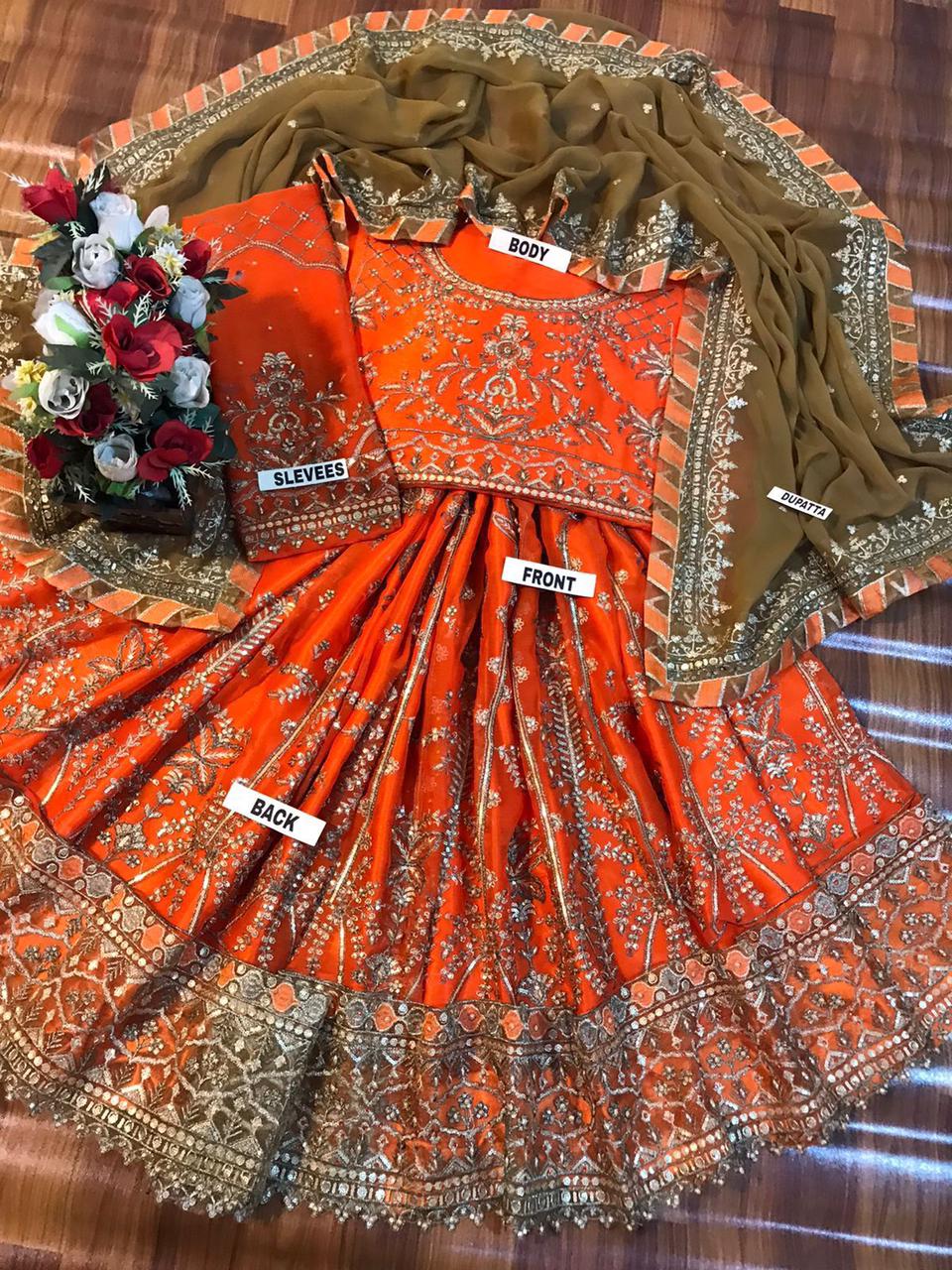 ASIM JOFA Chiffon Embroidered Frock Luxury Unstiched 3pc✓