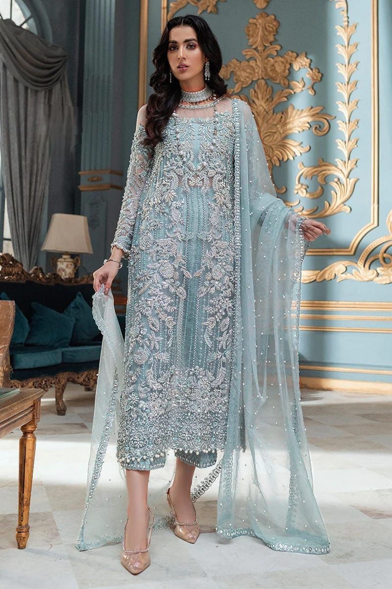 LAAM net embroidered & sequence luxury unstiched 3pc✓