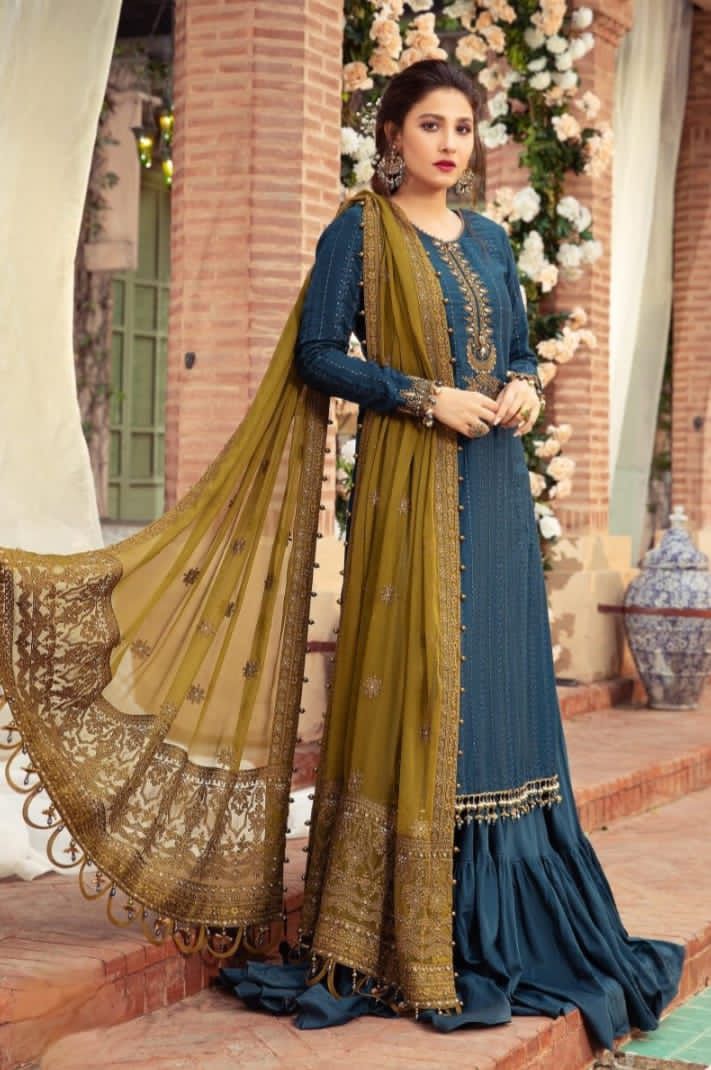 MARIA.B chiffion embroidered sequence unstitched 3pc®