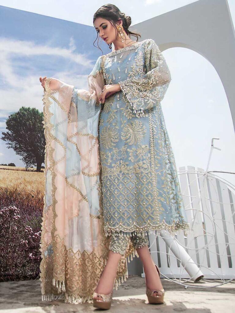 AGHA NOOR Organza Embroidered & Sequence Luxury Unstiched 3pc