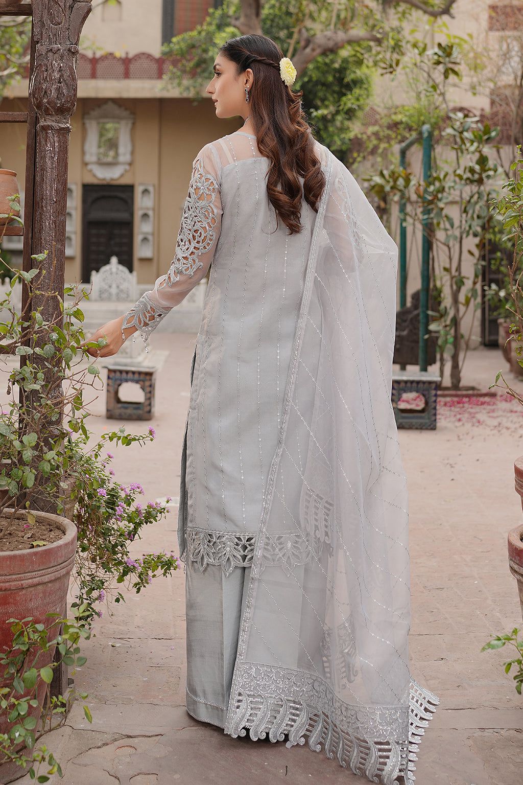 MARYAM'S Organza Embroidered Hand Embellished Luxury Unstitched 3pc✓